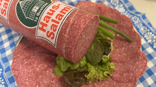 Haus Salami Mild – 1 kg (am Stück oder als Aufschnitt geschnitten)