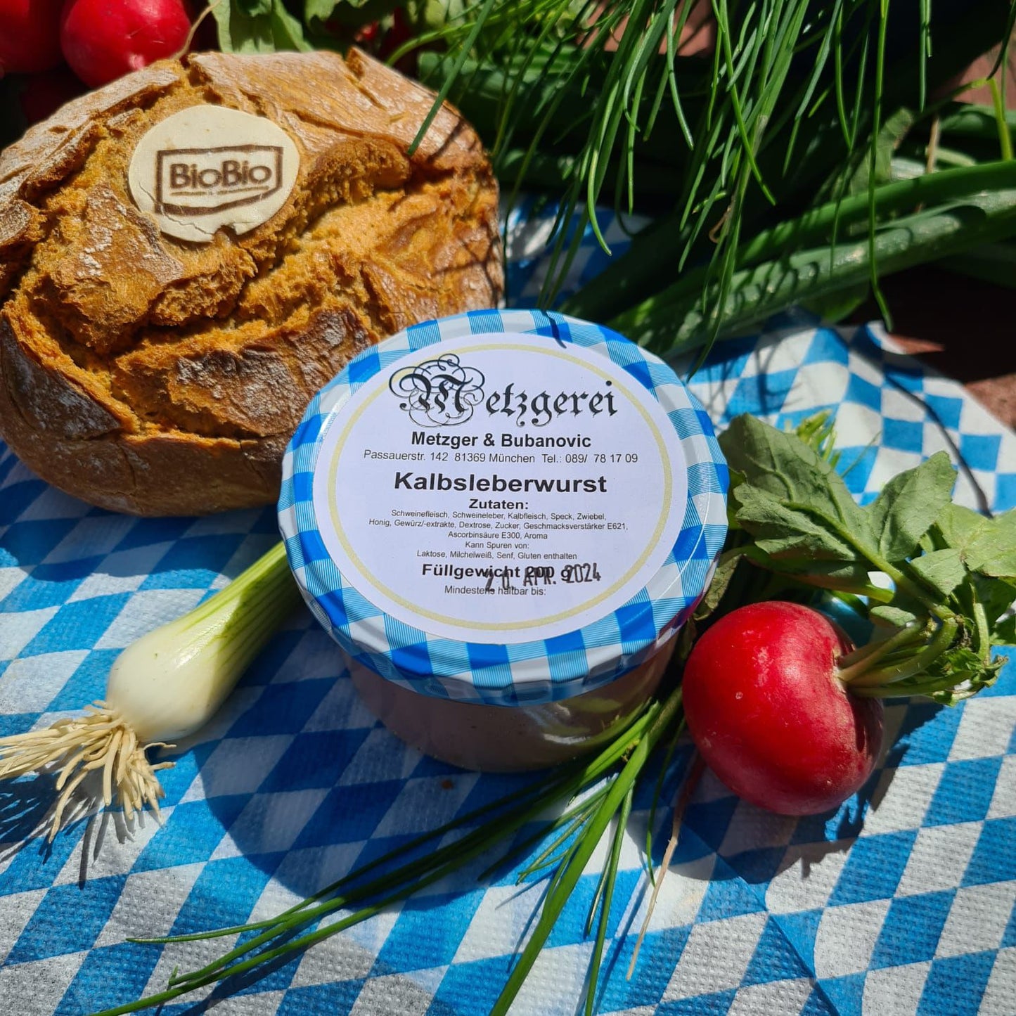 200gr. hausgemachte, feine Kalbsleberwurst im Glas