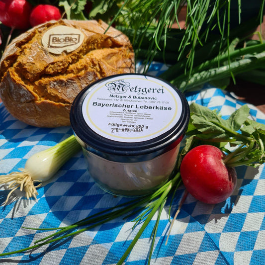 200gr. orig. bayerischer Leberkäse im Glas, hausgemacht