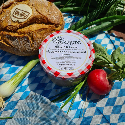 200gr. grobe Kalbsleberwurst im Glas, hausgemacht