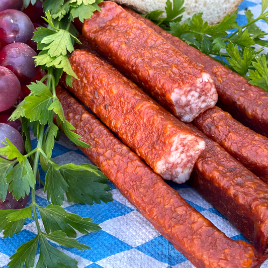 1000gr. hausgemachte Landjäger, über Buchenholz geräuchert, Feinkost-Rohwurst