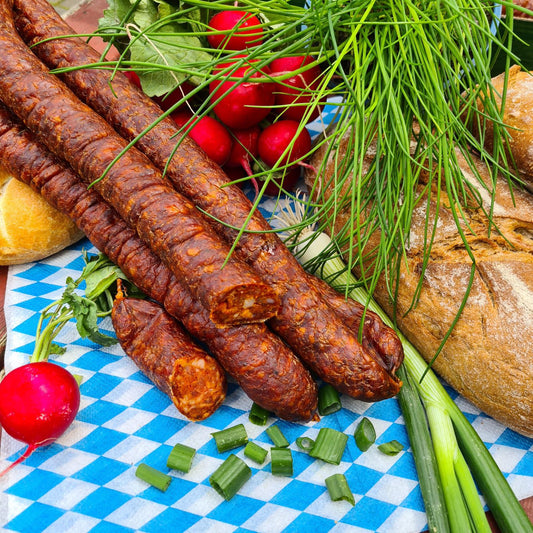 6 Stk ca. 1050gr. original kroatische Slavonska Salami